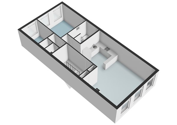 Floor plan - Lijnbaansgracht 58B2, 1015 GS Amsterdam 